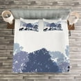 thumbnail image 3 of Ambesonne Moose Quilted Bedspread Set 3 Pcs, Grey Wild Forest Animals, King Size, Black White Grey, 3 of 3