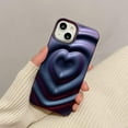 thumbnail image 4 of iPhone 13 Love Heart Case, Fashion Cute Soft Silicone Purple 3D Heart Water Ripple Bling Glitter Shockproof Women Girls Case Cover for iPhone 13, 4 of 14