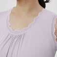 thumbnail image 5 of Tnhcen Lace-Trim Modal Blend Sleepshirt Free Size Sleeveless Nightshirt with Breathable Cotton Blend Stretchy Home Lounge Wear, 5 of 5