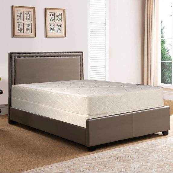 GOWTUN, 10-Inch medium plush Tight top Innerspring Mattress And 8-Inch Fully Assembled Wood Boxspring/Foundation Set, Full XL Size