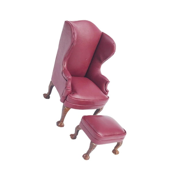Fauteuil de Maison de Poupée Réaliste à l'Échelle 1:12, Canapé à l'Échelle, Mobilier de Poupée, Canapé Simple Rouge