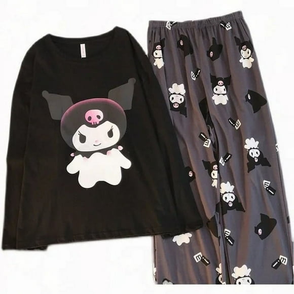 Sanrio Hello Kitty Vêtements Cosplay Kuromi Automne Pochacco Pyjama Deux Pièces Cinnamoroll Doux Vestido Maison
