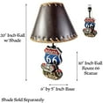 thumbnail image 2 of Urbalabs Western Biker Route 66 Motorcycle Biker Chain Gas Pump Decor Rustic Man Cave Decor Table Lamp Farmhouse Nightstands Living Room End Tables Lamps for Bedrooms Office Lamp Only (Route 66 Lamp), 2 of 7