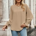 thumbnail image 2 of BLVB Tunic Tops for Women Crew Neck Long Sleeve Spring Fall Shirts Solid Casual Loose Fit Ladies Dressy Blouses, 2 of 7