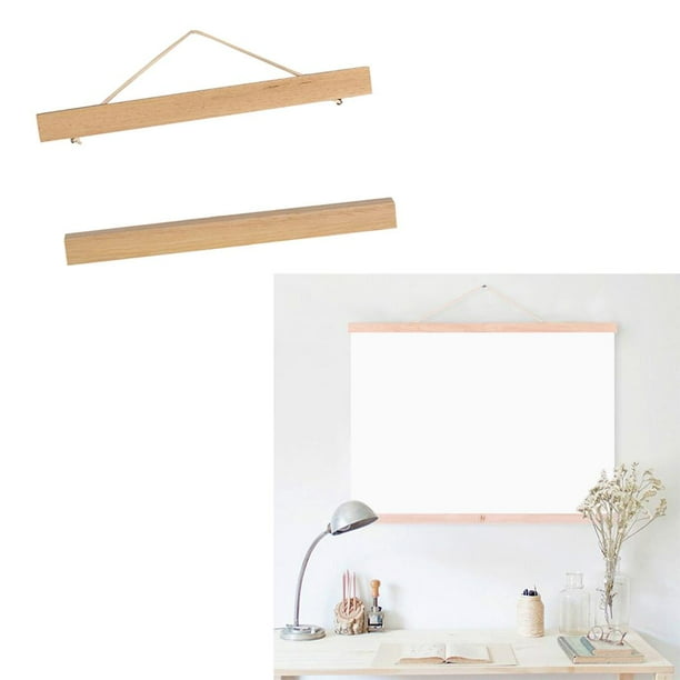 Póster Magnético De Madera ZORR 40cm – Colgar Obras Sin Dañar Las Paredes Ni El Papel (2 Paquetes)