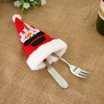 thumbnail image 4 of 5PCS Christmas Tableware Holder Cute Santa Hat Shape Cutlery Pocket Christmas Table Decor, 4 of 7