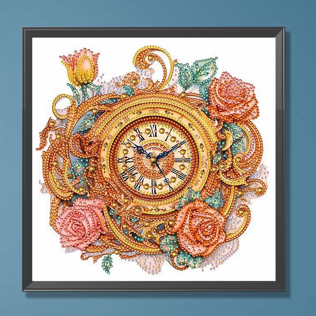 Kits de pintura de diamantes con reloj DIY 5D, forma especial, reloj, gemas, artes y manualidades Hugtrwg Para estrenar
