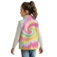thumbnail image 2 of Xoenoiee Tie Dye Print Girls Lightweight Fleece Vest, Full Zip Sleeveless Outerwear for Fall Winter Spring, Running Hiking Jacket with Pockets, Size 11-12 Years, 2 of 7