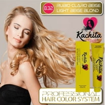 Permanent Hair Dye Light Beige Blond 8.32 Kachita Spell 3.52 oz 100 mL Professional Hair Color Cream with Keratin and Argan Oil, 100% Gray Coverage