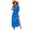 Sky Blue, variant on Women's Printed Tied Half Sleeve Dress with Front Slit in Lightweight Comfort 100% Polyester Fabric All Day Wear