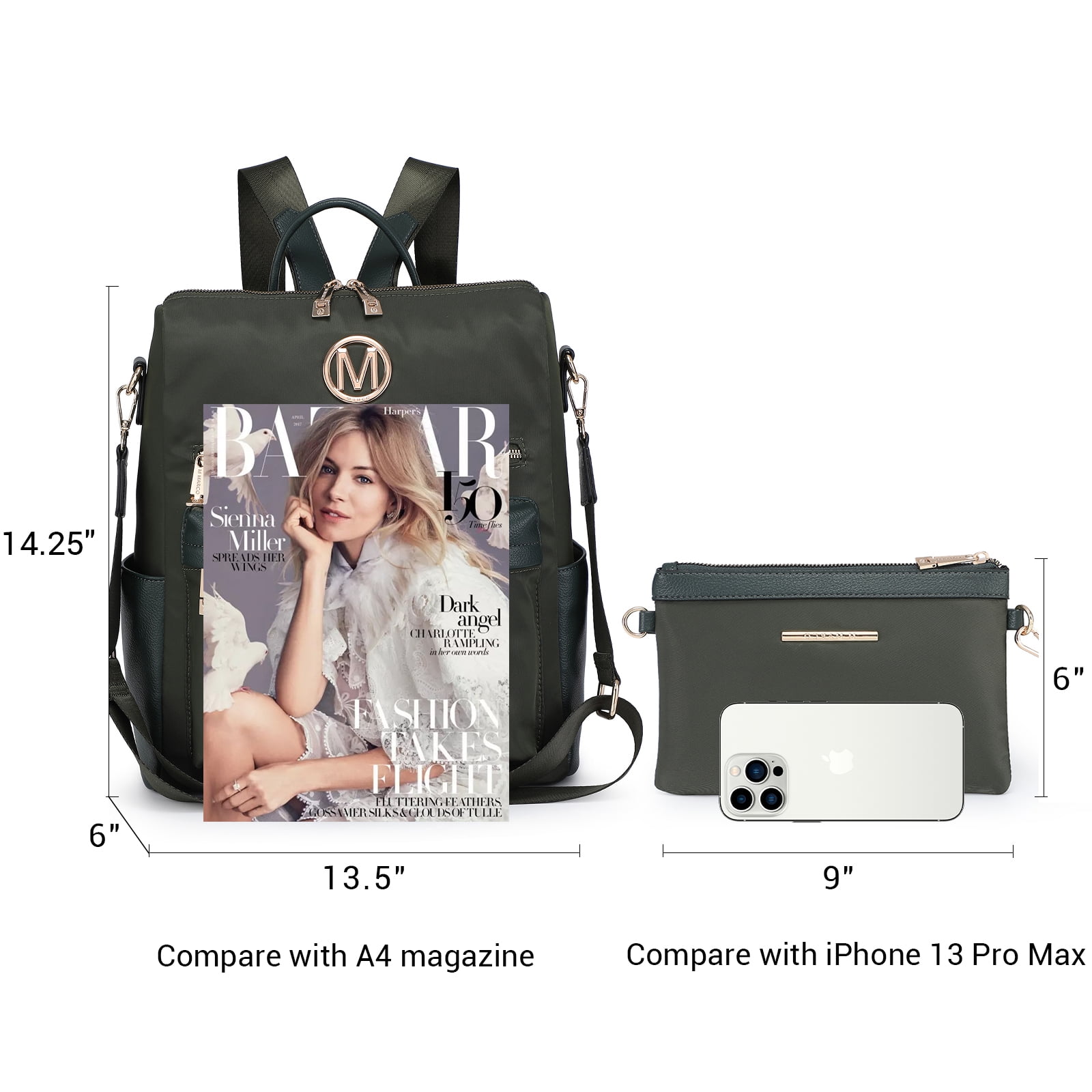 3335 Nylon Backpack Purse Convertible Large Designer Rucksack Travel Nyra Webbing Strap Convertible Backpack main image 2