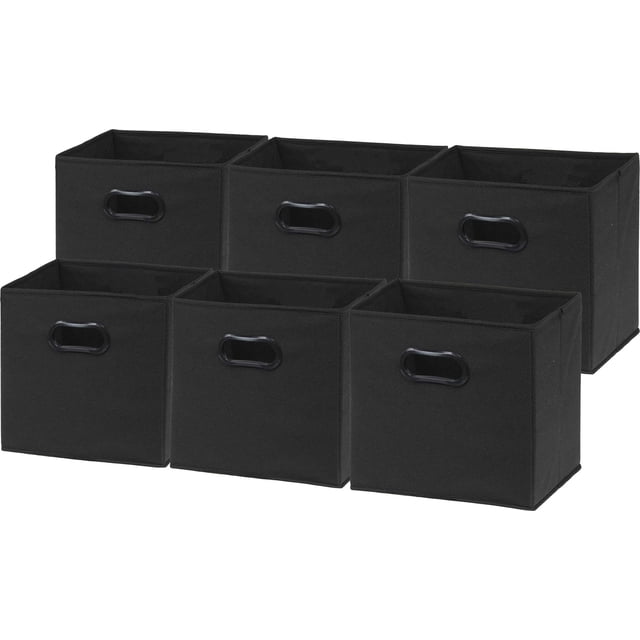 Bidones de almacenamiento SIMPLE HOUSEWARE, cubos plegables, 28 cm, color negro, paquete de 6