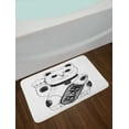 thumbnail image 2 of Charcoal Grey Bath Mat, Chinese Cultural Themed Pencil Drawn Like Kitten Holding Paw Up Smiling Print, Plush Bathroom Decor Mat with Non Slip Backing, 29.5" X 17.5", White, by Ambesonne, 2 of 2
