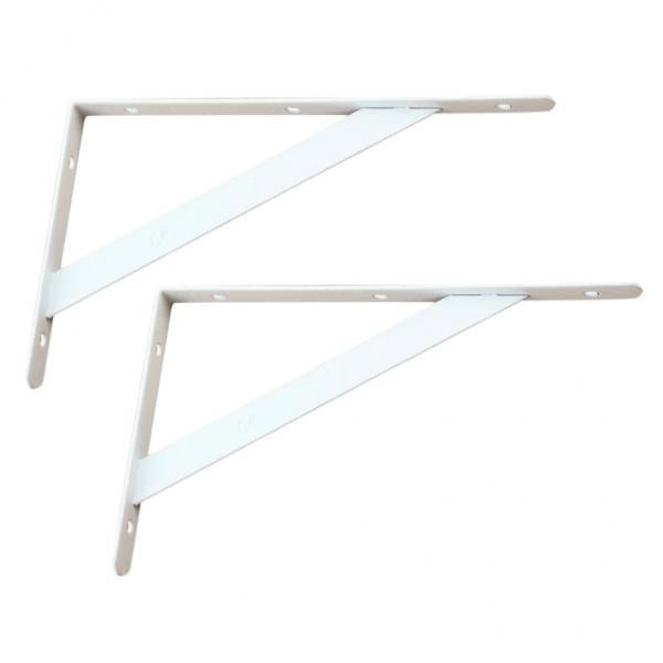 2x 2x Soporte de estante de montaje en pared de servicio Soporte de soporte de estante de tablones de bricolaje - Blanco, 300x190x2mm Zulema Soporte de estante de pared de metal