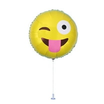 PMU Emoji Balloons 9 inch Pre-Inflated with Stick (Tongue and Winkling Eye) (1/pkg) Pkg/1
