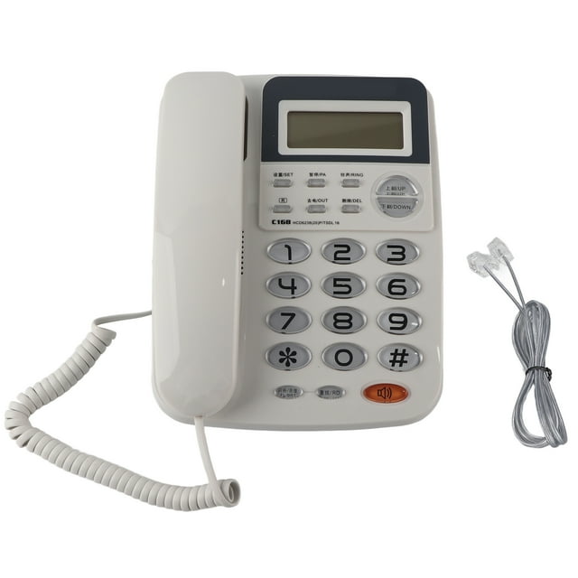 W168 Teléfono fijo con identificador de llamadas con cable y pantalla LCD para hotel de oficina en casa