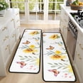 thumbnail image 4 of Kitchen Rugs Sets Of 2,White Butterfly Bee Sunflower Pattern Anti Fatigue Kitchen Mat Rugs Non Slip Washable,Decorative Kitchen Floor Mats for Kitchen,Sink,Laundry,17"x47"+17"x47", 4 of 5