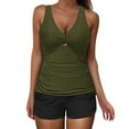 thumbnail image 2 of Kukoosong Two Piece Tankini Swimsuits for Women, Plus Size Women's Tankini Flowy Swimdress, Tummy Control Bathing Suit with Shorts Athletic Swimwear, 2 of 6