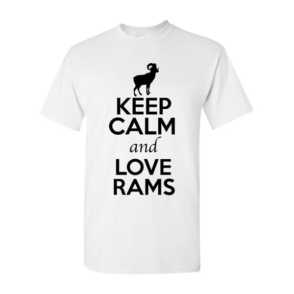 Keep Calm And Love Rams Farm Animal Lover Adult T-Shirt Tee