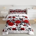 thumbnail image 2 of Homewish Romantic Red Rose Bedding Comforter Set for Lover, Couple Valentine's Day Twin Comforter Sets, Flower Floral Reversible Bedding Set, Ultra Soft Bedroom Decor, 2-Piece, 2 of 8