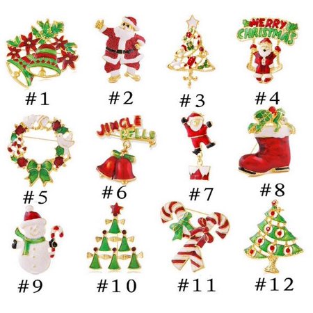 

Women/Men Xmas Colorful Bowtie Crystal Brooch Pin for Christmas Gift Patry Suit (Christmas Boots)