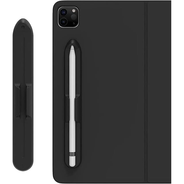 Pencil Holder Sticker Compatible with Apple Pencil 1st and 2nd Generation,Magnetic Attach Design Strong Adhesive Silicone Holder Accessories for iPad Stylus Pens (Black)