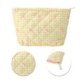 thumbnail image 4 of Unique Bargains 1 Pc Plaid Bow Makeup Bag for Versatile Use Yellow, 4 of 5