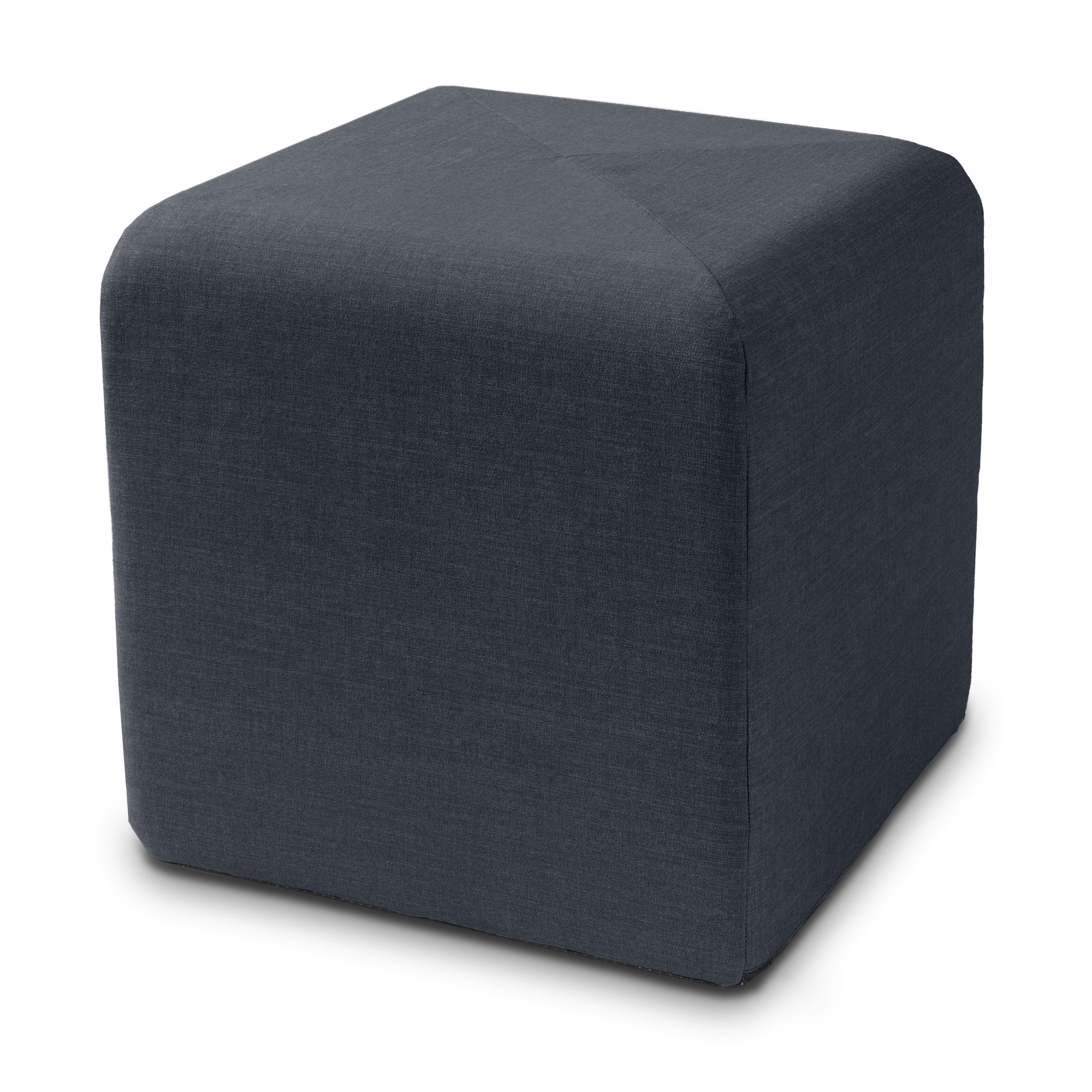 Jaxx Monroe Square Foam Ottoman with Stain Resistant Performance Fabric, Small (18 x 18), Blue Denim