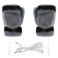 thumbnail image 4 of Tiqkatyck Work Gloves Clearance Laptop Women Usb Heated Mitten Full&Half Finger Winter Warm Knit Hand Gloves Winter Gloves Grey, 4 of 5