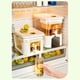 thumbnail image 5 of Dispensador de bebidas transparente de 1 galón para refrigerador, soporte de plástico premium para jarra de agua helada pequeña con filtro y boquilla, recipiente para bebidas para refrigerador, jarra, 5 of 8