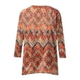 thumbnail image 5 of DeHolifer 3/4 Sleeve Tunic Tops for Women Dressy Casual Crewneck Floral Printed Loose Blouse Flowy Shirts Orange L, 5 of 6