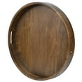 thumbnail image 6 of KINGCRAFT 20 x 20 inches Large Round Ottoman Table Tray Wooden Solid Serving Tray with Handle Black Walnut Circle Platter Decorative Tray for Oversized Ottoman Home Breakfast in Bed Tea Coffee, 6 of 7