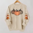 thumbnail image 5 of TKLPEHG Womans Thanksgiving Sweatshirts Plaid Polka Dots Pumpkin Graphic Sweatshirt Fall Fashion Crew Neck Holiday Tops Long Sleeve Casual Pullover (Khaki,L), 5 of 6