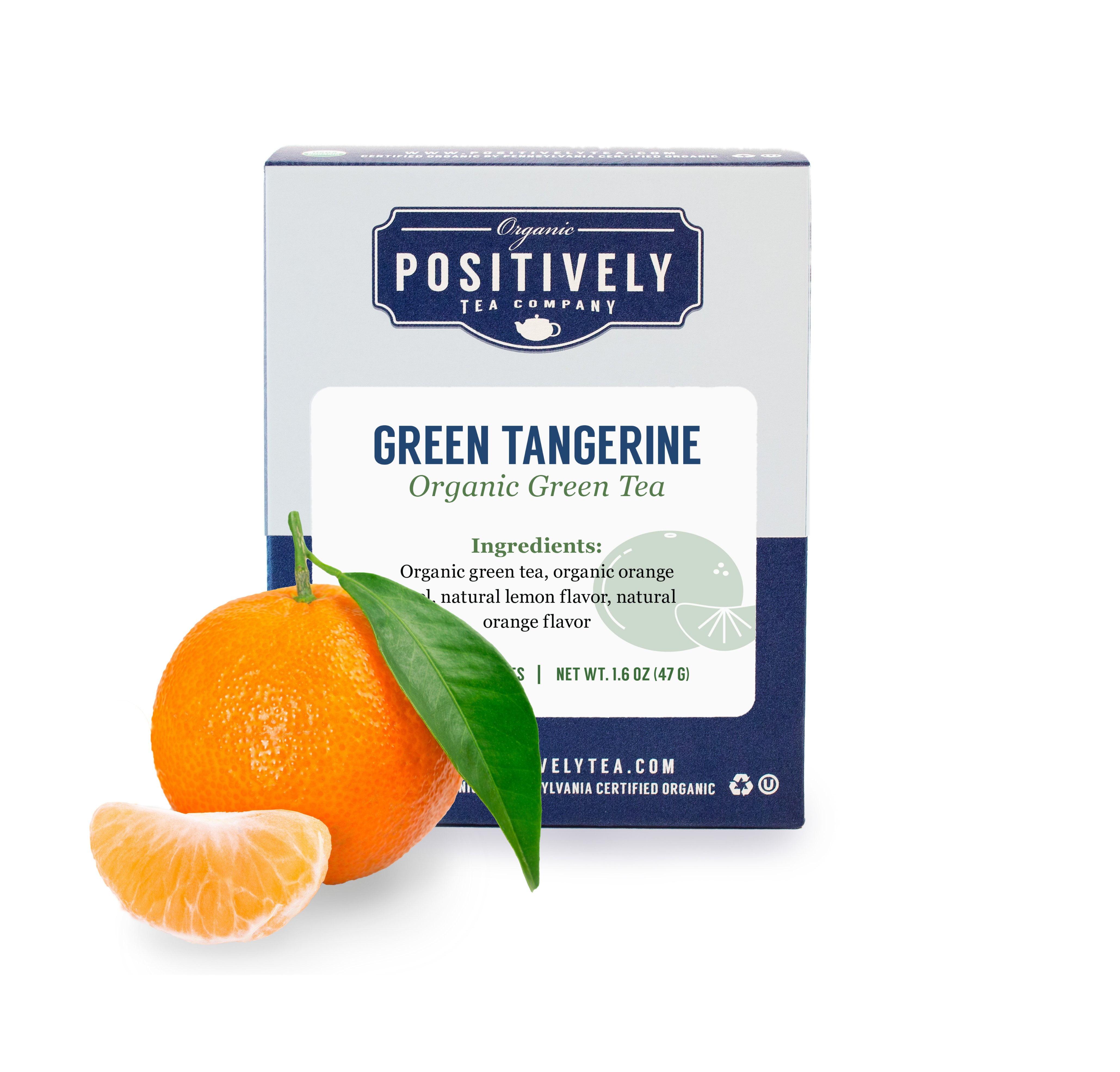 Positively Tea's Organic Green Tangerine, Green Tea Bags, 20 CT Tea Bags