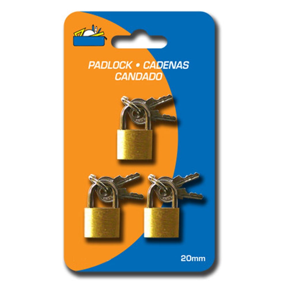 16 PCS Small Metal Padlocks Mini Brass  Locks Keyed Jewelry 2 Keys 20mm 