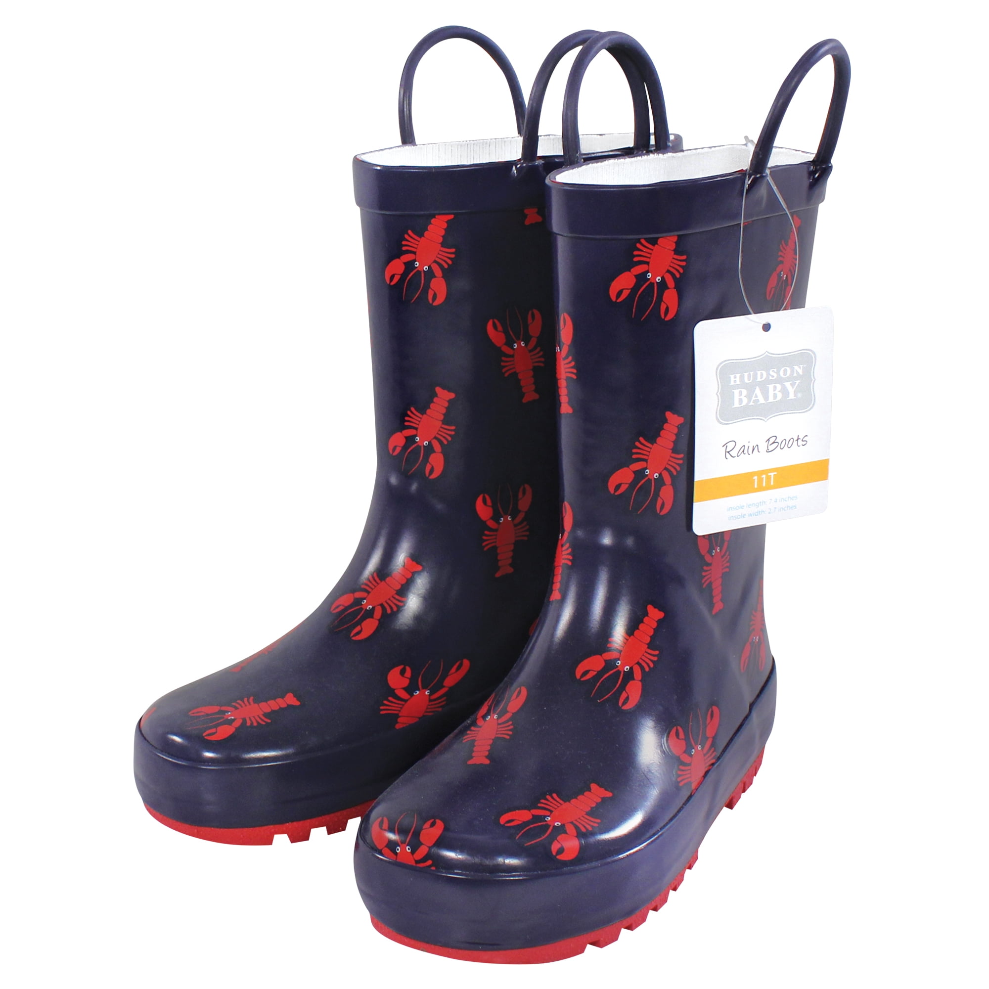 Hudson Baby Boys Rain Boots, Lobsters, 5 Toddler