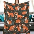 thumbnail image 2 of Cute Fox Blanket Funny Animal Fox with Flower Decor Throw Blanket Fox Gifts for Girls Boys Super Warm Soft Plush Lightweight Fleece Flannel Blanket Winter Couch Bedding Blanket for Kids Women 60"x80", 2 of 6