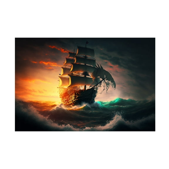 Canvas Wall Art - Ray Heere 'The Flying Dutchman 9' Wall Art for Living Room, Bedroom, or Office Décor by Trademark Fine Art - 19 x 12 Inches