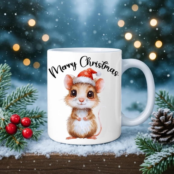 Cute Mouse CH1Ristmas Mug, Merry CH1Ristmas Mug, Mouse Lover gift,