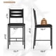 thumbnail image 2 of Set of 4 bar stools - faux leather forrado bar sillas con de madera back, footrest, y thick cushion - counter height para kitchen island o apartment (negra), 2 of 7