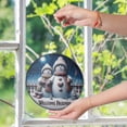 thumbnail image 6 of Snowmen Welcome Friends Suncatcher, Stained Glass Style UV Printed Glass, Winter Holiday Hospitality Gift, Round, 6 of 8