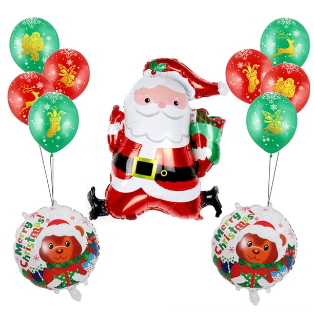 Kit de globos navideños Merry Latex Green Red, 13 unidades