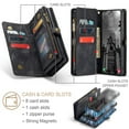 thumbnail image 4 of CaseMe Leather Case for Samsung Galaxy S24 5G,2 in 1 Detachable Wallet Case with 8-Card Holder Zipper Bills Slot,Magnetic Shockproof Flip Leather Cover Zipper Pocket Phone Cases,Black, 4 of 8
