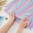 thumbnail image 2 of FINFERINSPIRE 2 Yards Hologram Iridescent Fabric 60.6inch Wide Rainbow Color Fabric for Sewing 4Way Stretch Polyester DIY Fabric Shining Striped Fabric Colorful Fabric for Clothes Dress Decoration, 2 of 6