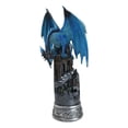 thumbnail image 2 of Blue Elemental Ice Dragon Perching On Medieval Stonewall Castle Tower Figurine, 2 of 9