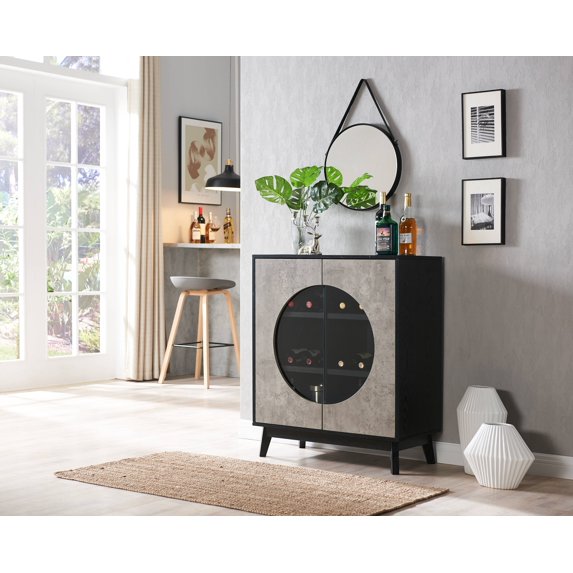 Gramercy Way Jill Zarin Wine Server Cabinet Black