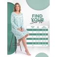 thumbnail image 5 of Casual Nights Women's Long Sleeve Henley Nightgown, Lightweight Cotton Blend Knit House Dress, 5 Button Front Closure & Polka Dot Print, Green 4X, 5 of 6