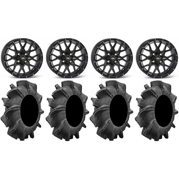 ITP Hurricane 14" Wheels Black 34" Assassinator Tires Kawasaki Teryx Mule