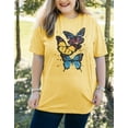 thumbnail image 3 of XCHQRTI Women's Butterfly Plus Shirts Casual Loose Oversized Tshirt Short Sleeve Floral Summer Tee, 3 of 6