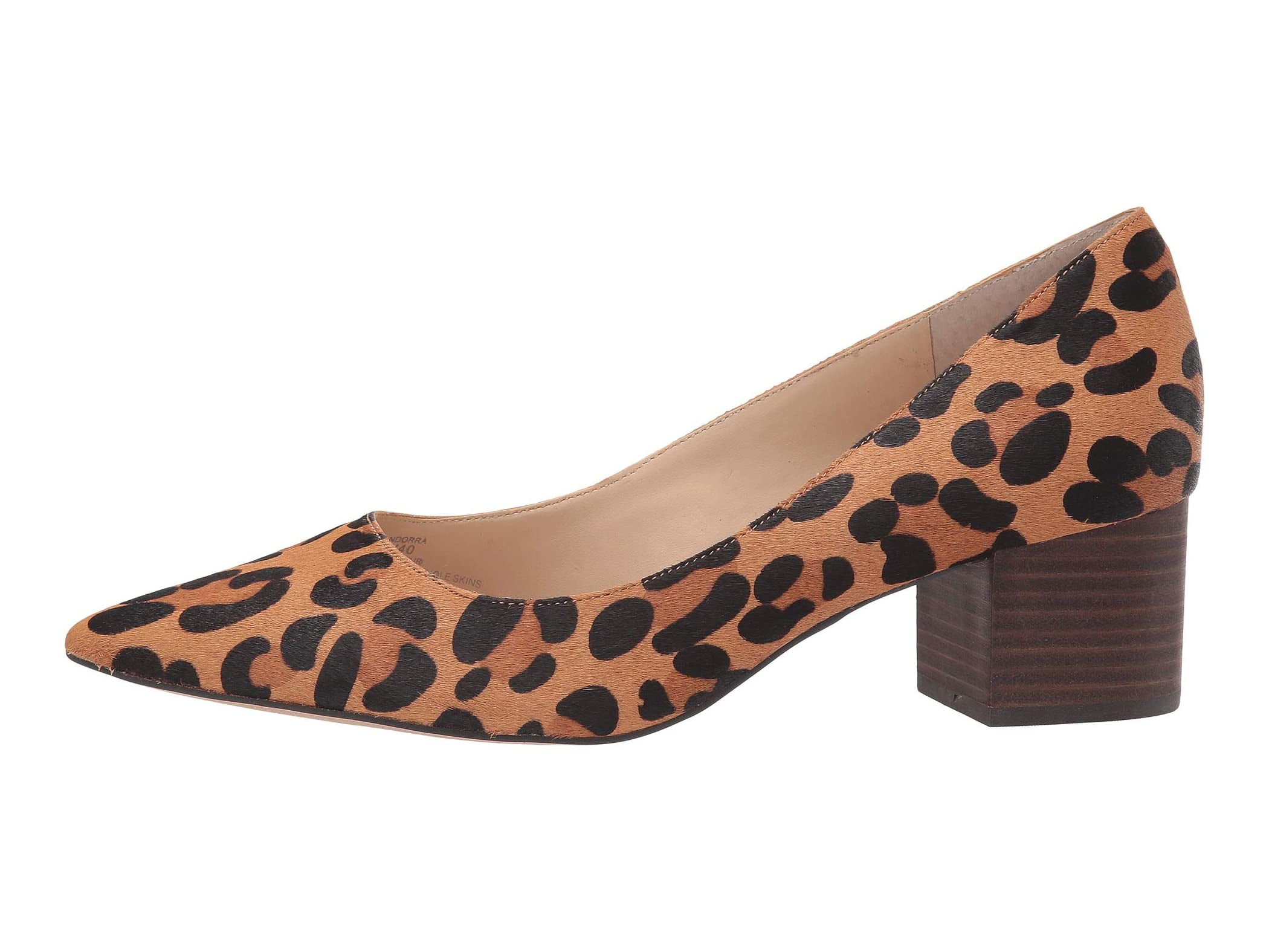 Sole Society Andorra Tan Black Leopard Block Heel Pointed Toe